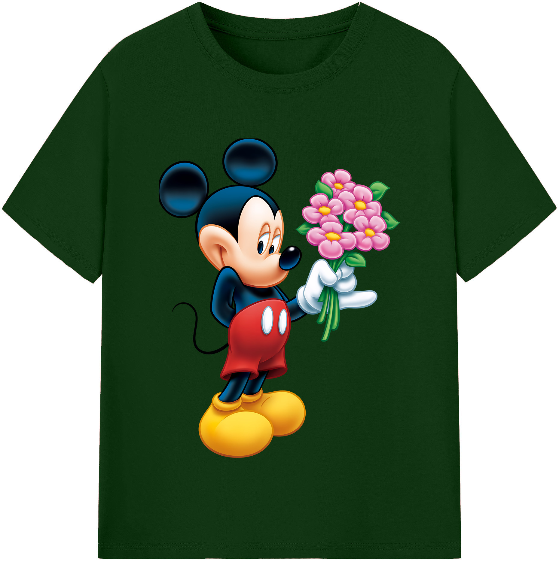 （画像用） ミッキーマウス Mickey Mouse 綿100％半袖Tシャツ（フロントプリント）